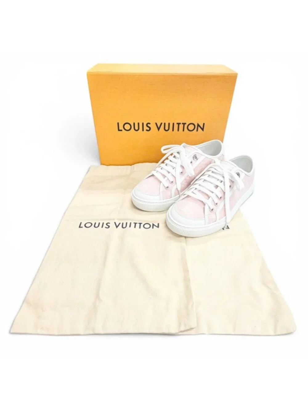 Louis Vuitton LV Lagoon Monogram Denim Rose Low-Top Sneakers Pink